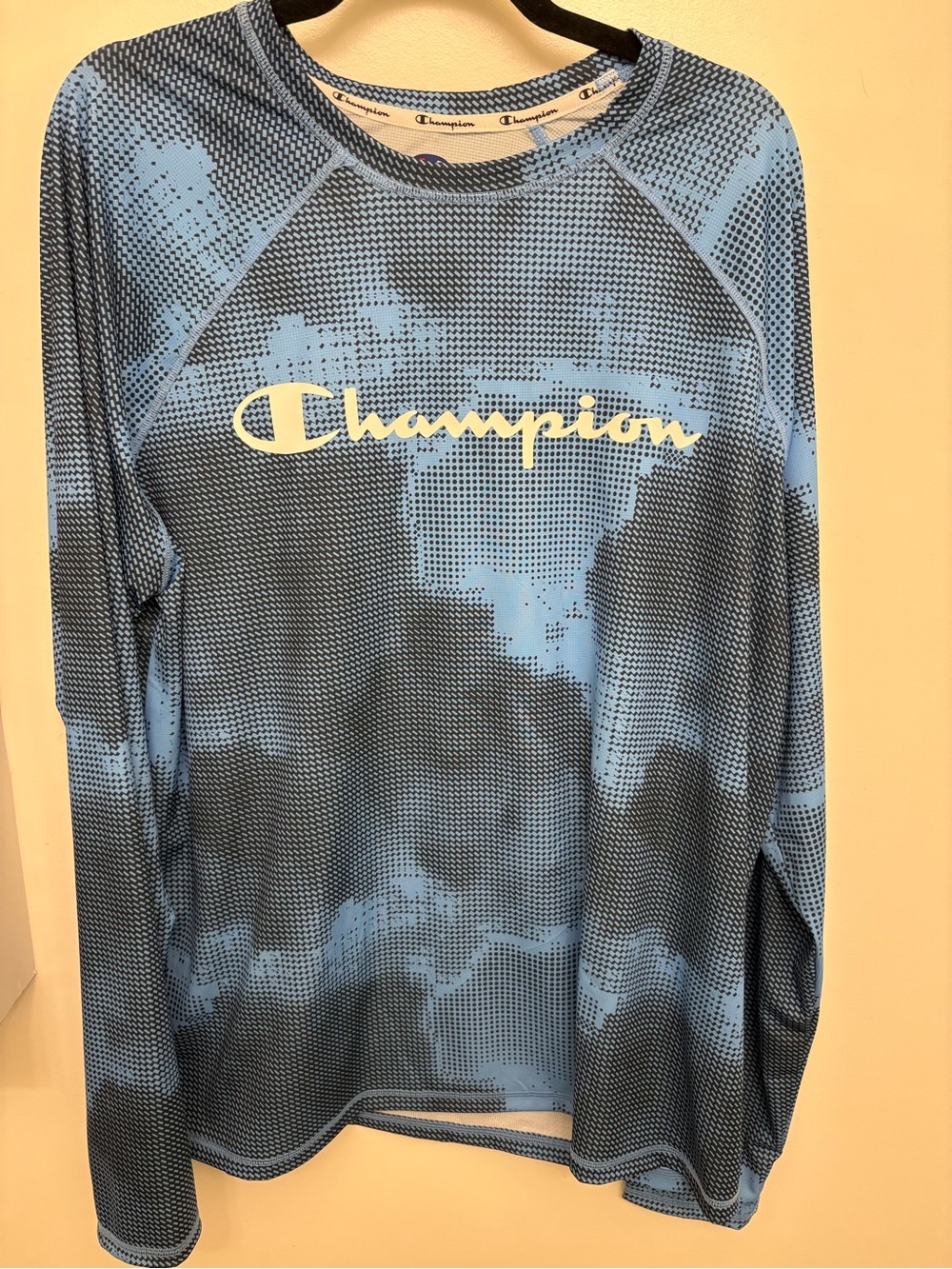 Champion Blue & Navy Long-Sleeve Performance/Swim Tee